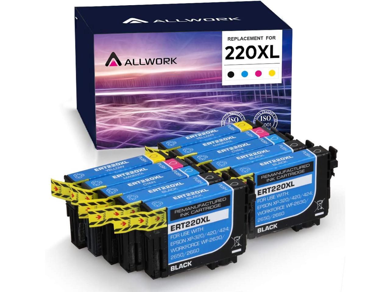 Allwork Ink Cartridge Replacement For Epson 220 220xl T220xl Use With Workforce Wf 2760 Wf 2750 6677