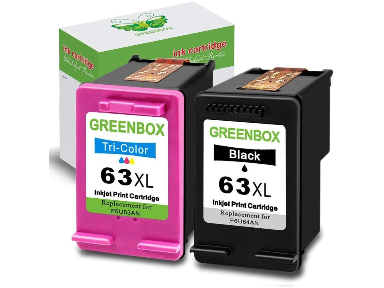 Greenbox Ink Cartridge 63 Replacement For Hp 63 63xl For Hp Officejet 3830 5255 5258 Envy 4520 8015