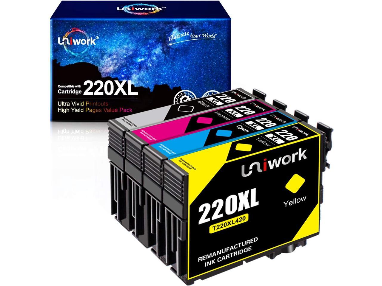 Uniwork Ink Cartridge Replacement for Epson 220 XL 220XL T220XL use for