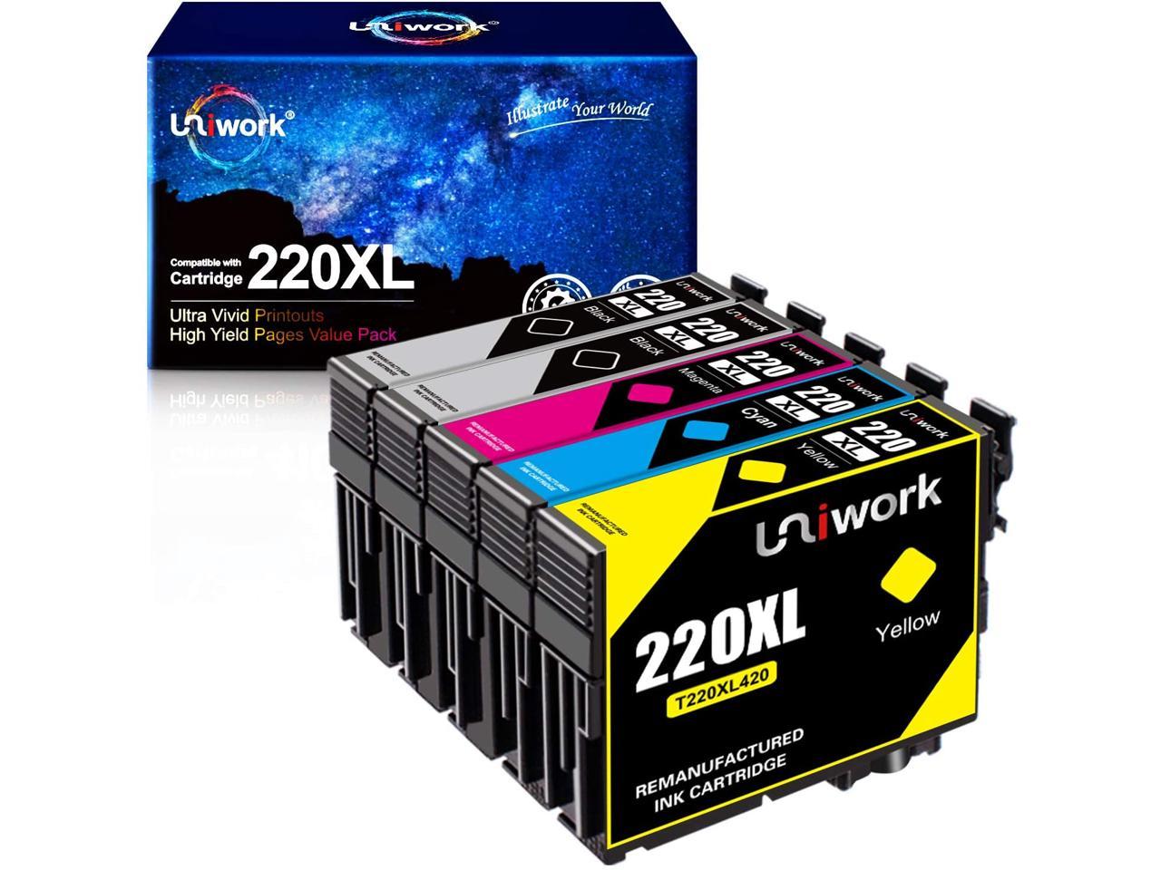 Uniwork Ink Cartridge Replacement For Epson 220 Xl 220xl T220xl Use For Workforce Wf 2750 Wf 5273