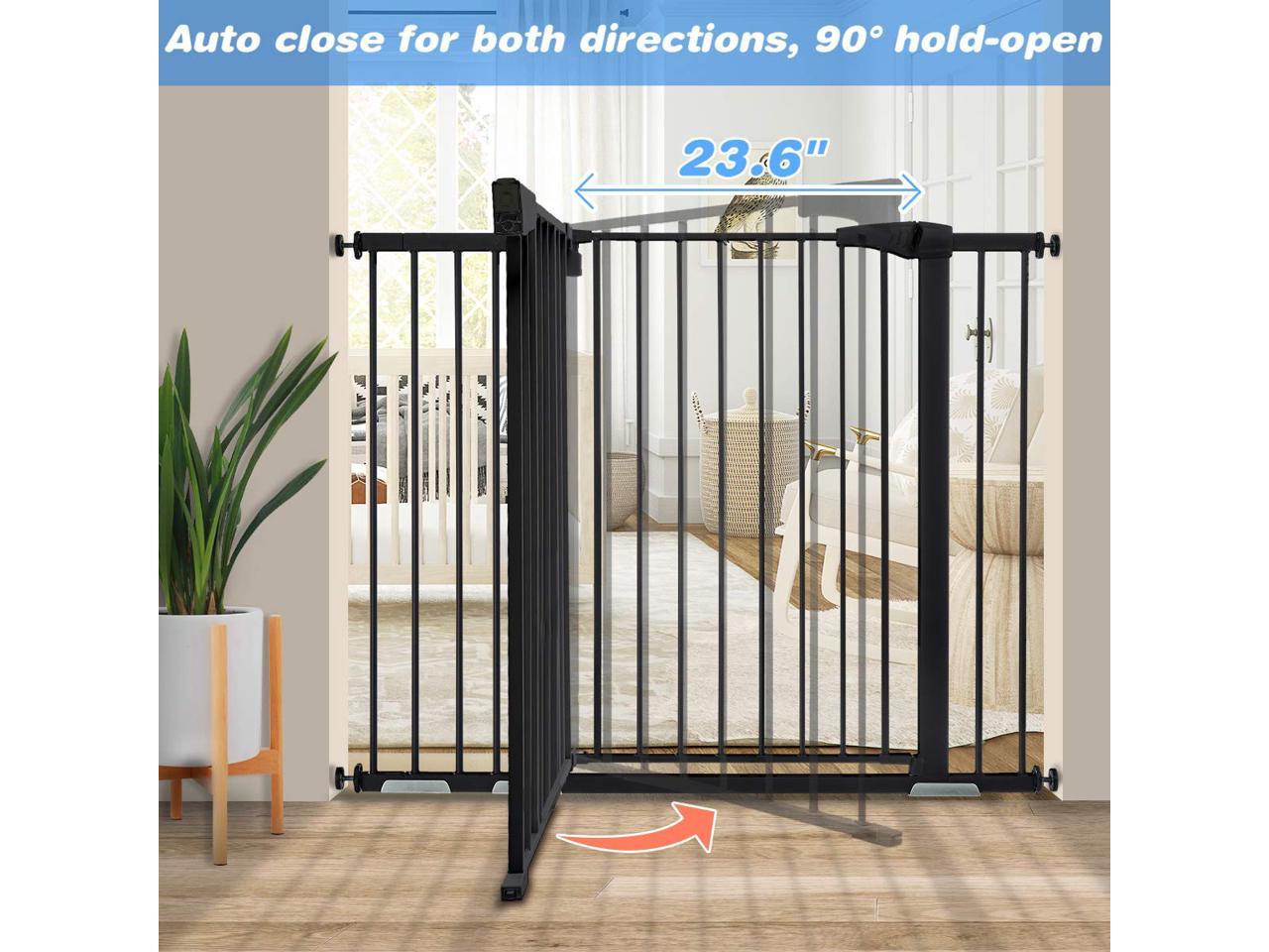 5.5 & 8.25 Extension 2.75 Include 4 Pressure Bolts Black KingSo 48.8 W x 36 H Baby Gate Extra Tall Wide Large Dog Gate Auto Close Safety Gate Durable Walk Thru Child Gate for Stairs Doorways 