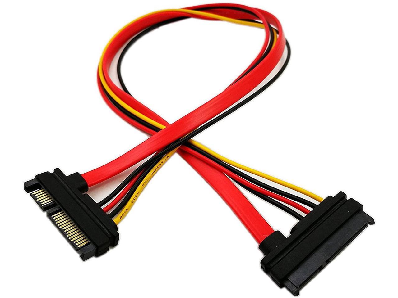 zdyCGTime 22pin (7+15) Sata Male to Female Data and Power Combo