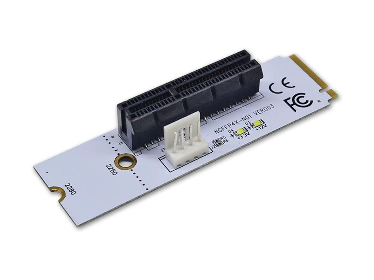 BGNing NGFF M2 to PCI-e 4X 1X Slot Riser Card M Key M.2 2260 2280 SSD
