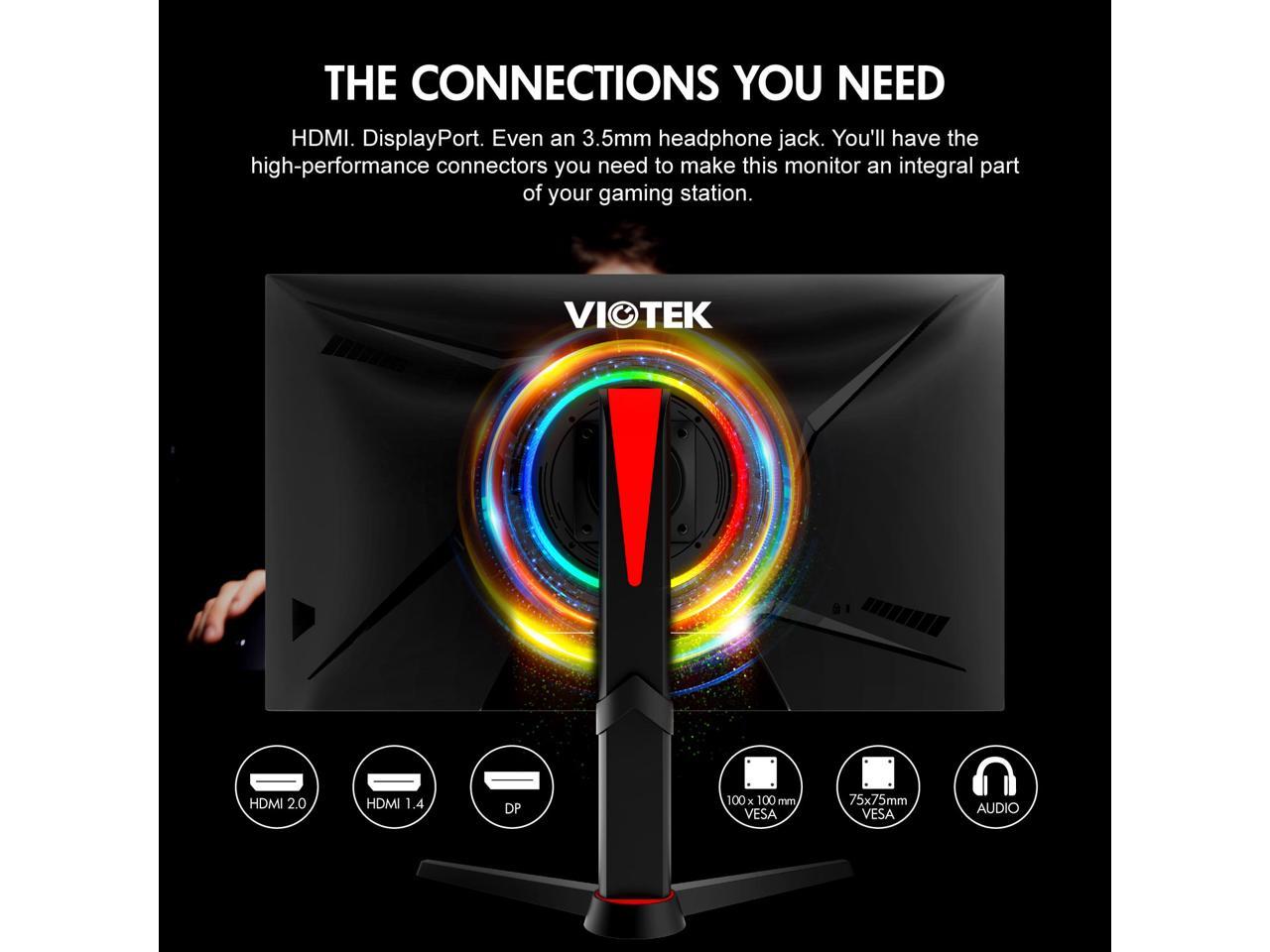 VIOTEK GFT27CXB 27-Inch Gaming Monitor 240Hz Full-HD 1ms Multi-User  Profiles, FreeSync HDMI, DP, 3.5mm, Height, Tilt, Swivel, Pivot 3-Year  Warranty