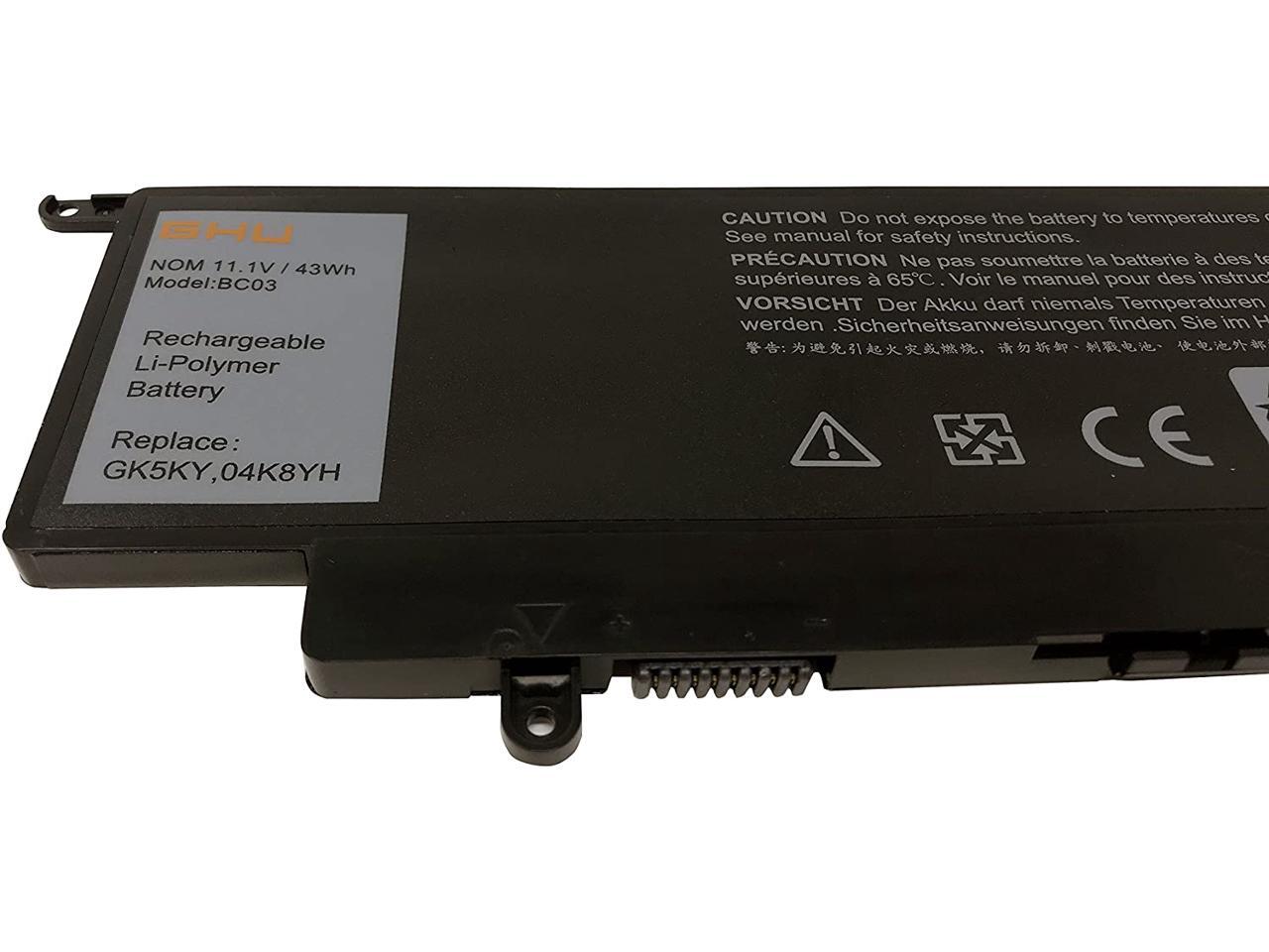 GHU Battery 43 WH 11.1V Replacement for GK5KY 92NCT 04K8YH 0WF28 4K8YH ...