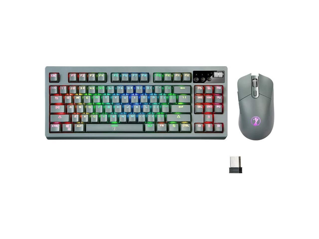 ZJFKSDYX MK87 2.4G Wireless Mechanical RGB Keyboard and Mouse 