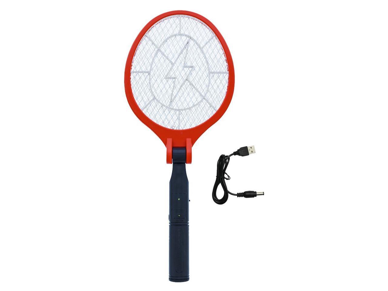 2W Electric Racket Fly Swatter Mosquito Insect Killer Rechargeable Free V4E2 