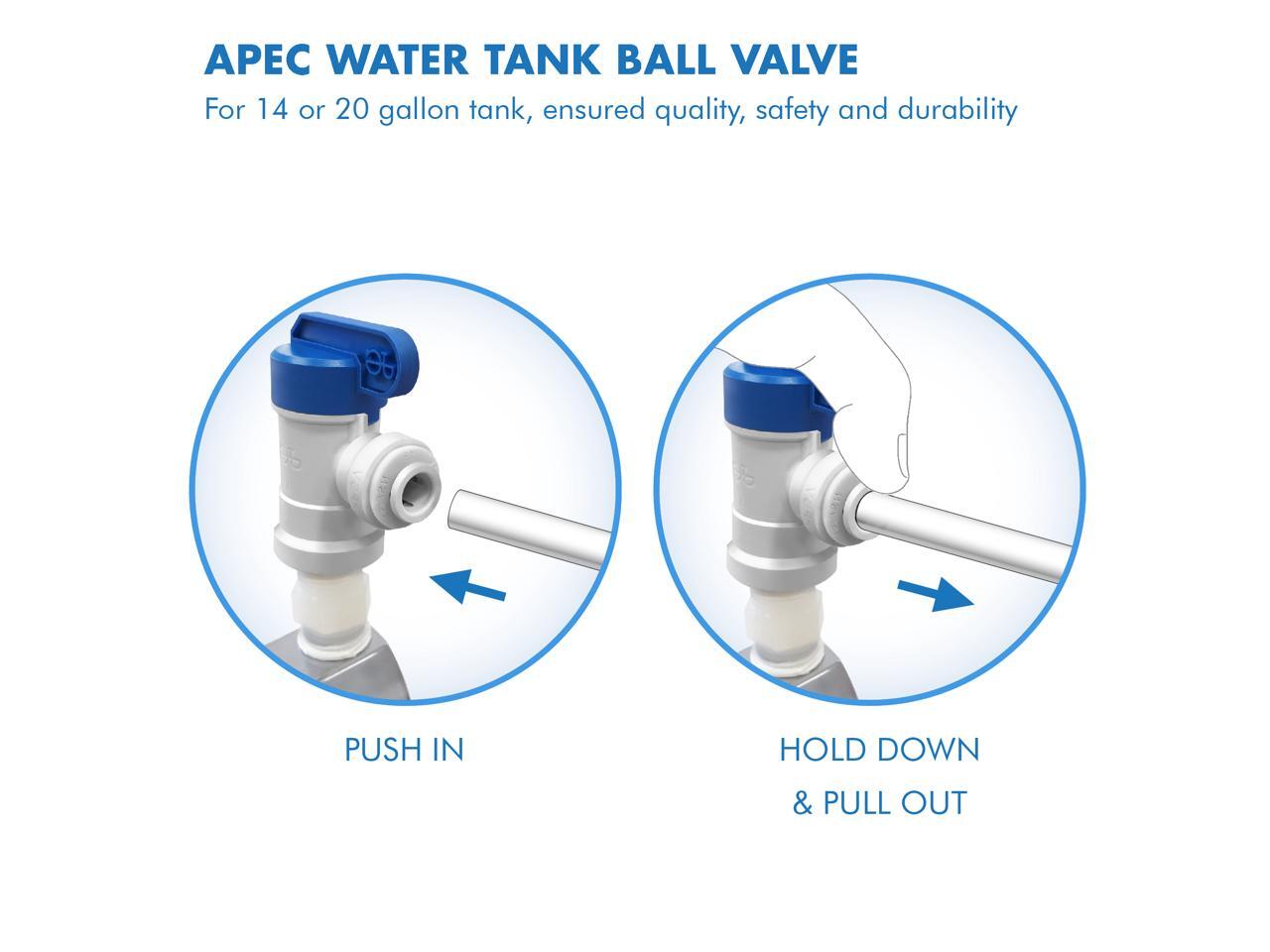 APEC Tank Ball Valve With 3/4 inch NPTF And ¼” Output (TBVAL3414 for