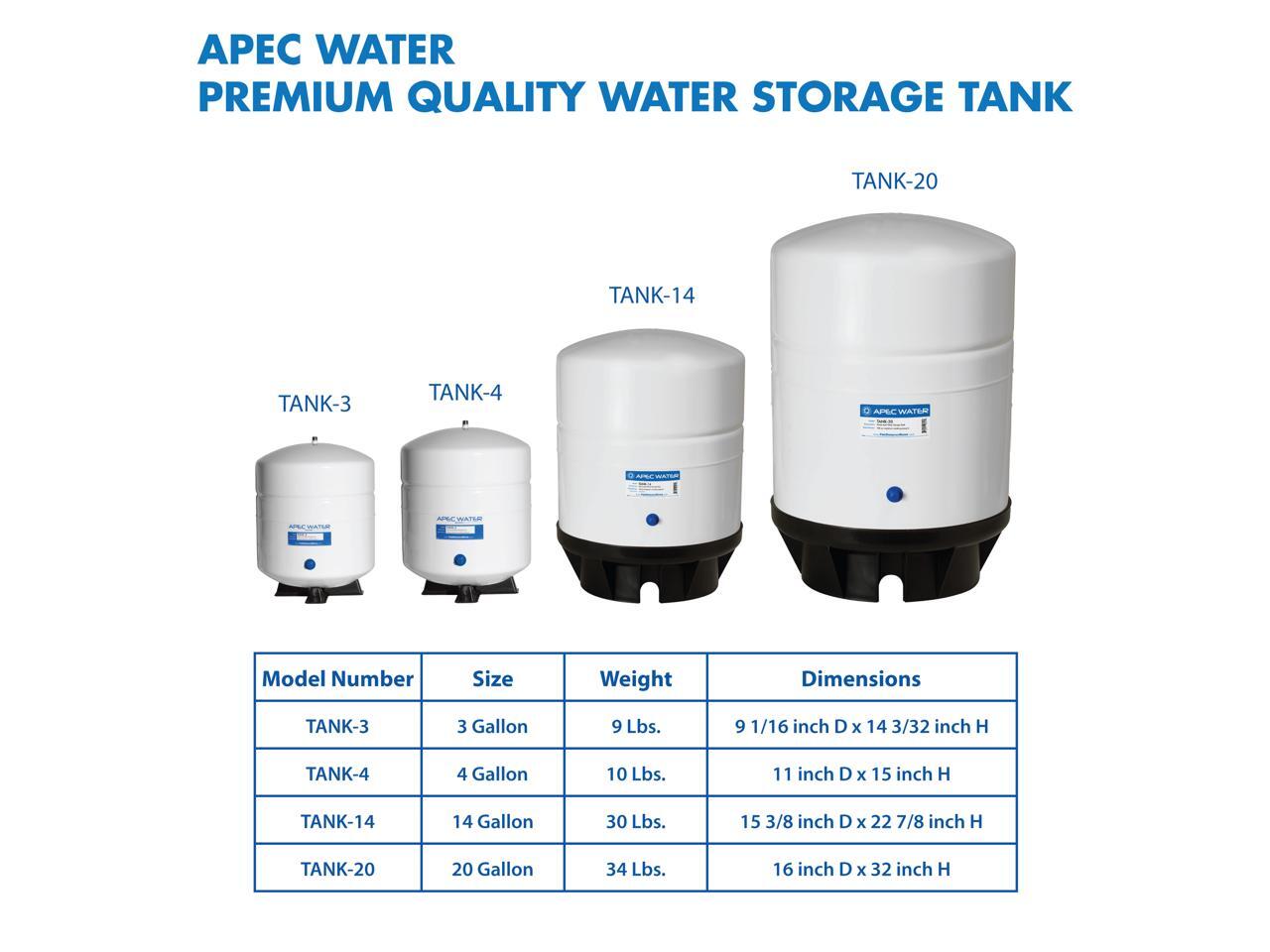 APEC TANK14 14 Gallon PrePressurized Reverse Osmosis Water Storage Tank