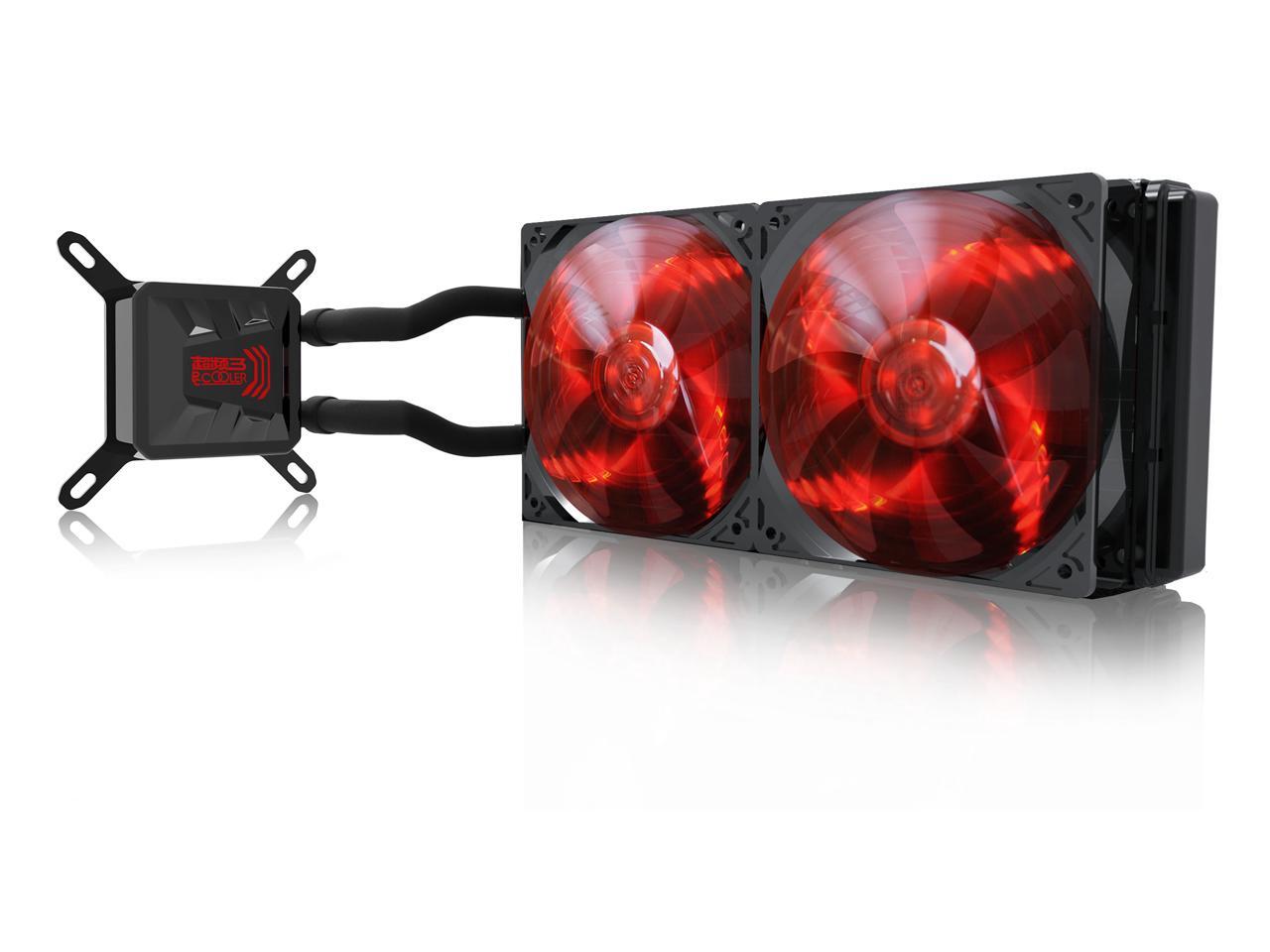 PcCOOLER Red Wave 240 CPU Liquid Cooler - Dual (2x) "Fire Red" 120mm