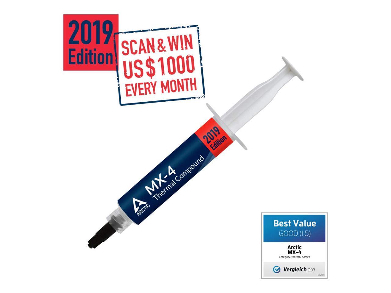 Composed of Carbon Micro-Particles with Bonus Tool 8g MQ Heat Sink Paste,Carbon Based High Durability Arctic MX-4 2019 Edition Thermal Compound Paste for All Coolers 
