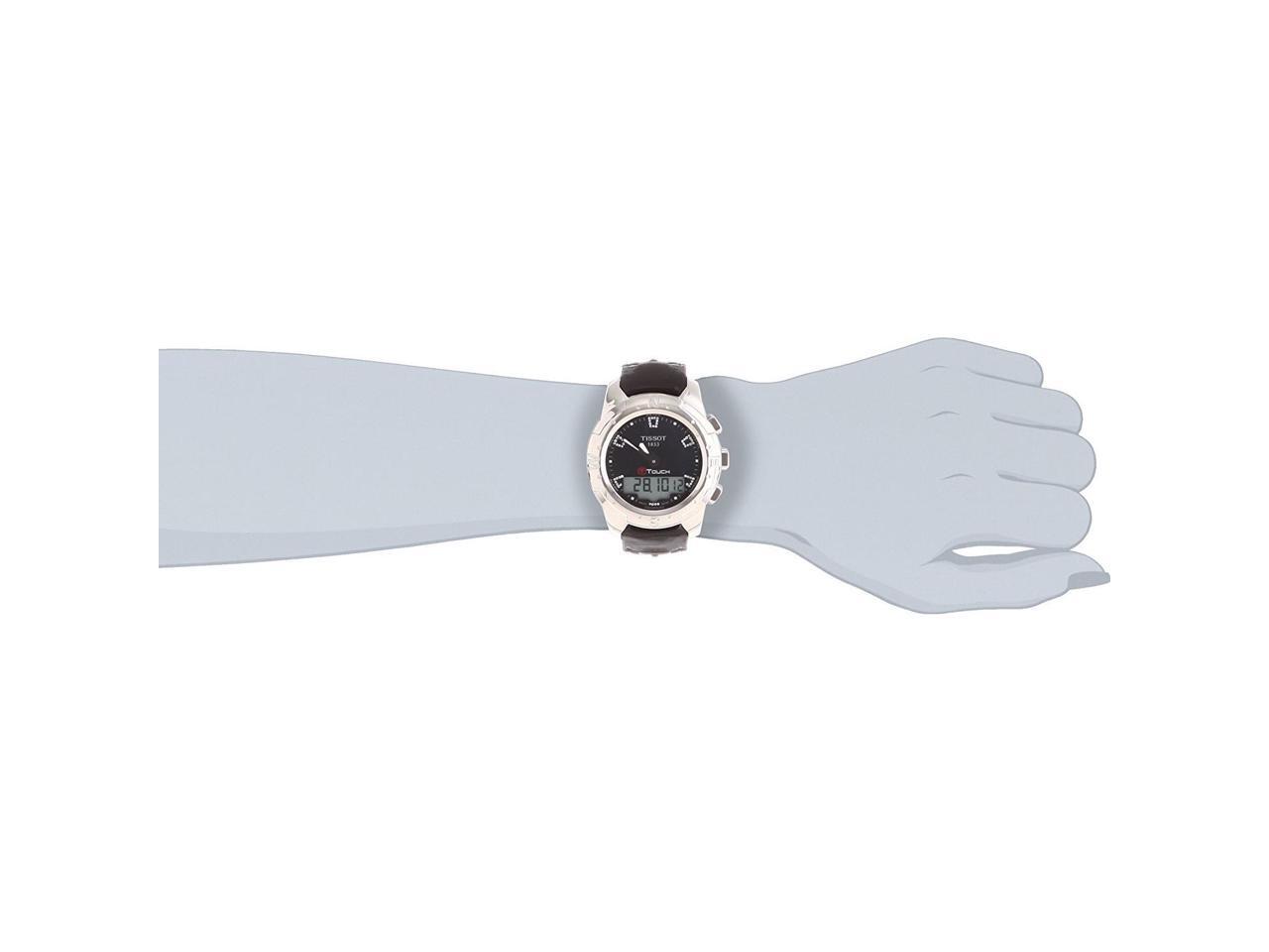 Tissot T-Touch II Diamond Titanium Leather Ladies Watch T0472204612600 -  Newegg.com