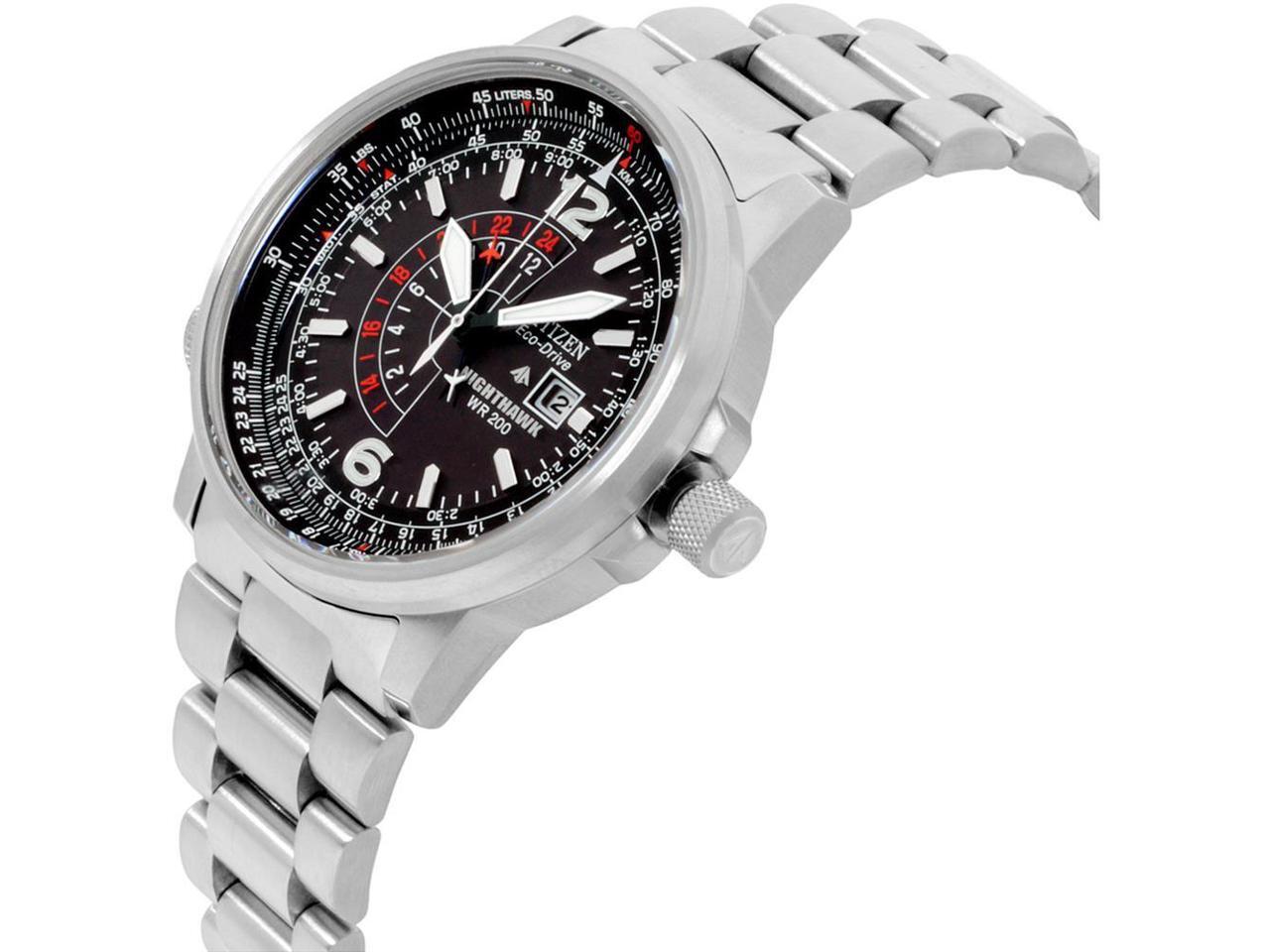 Citizen Nighthawk Eco Drive Pilot Mens Date SS