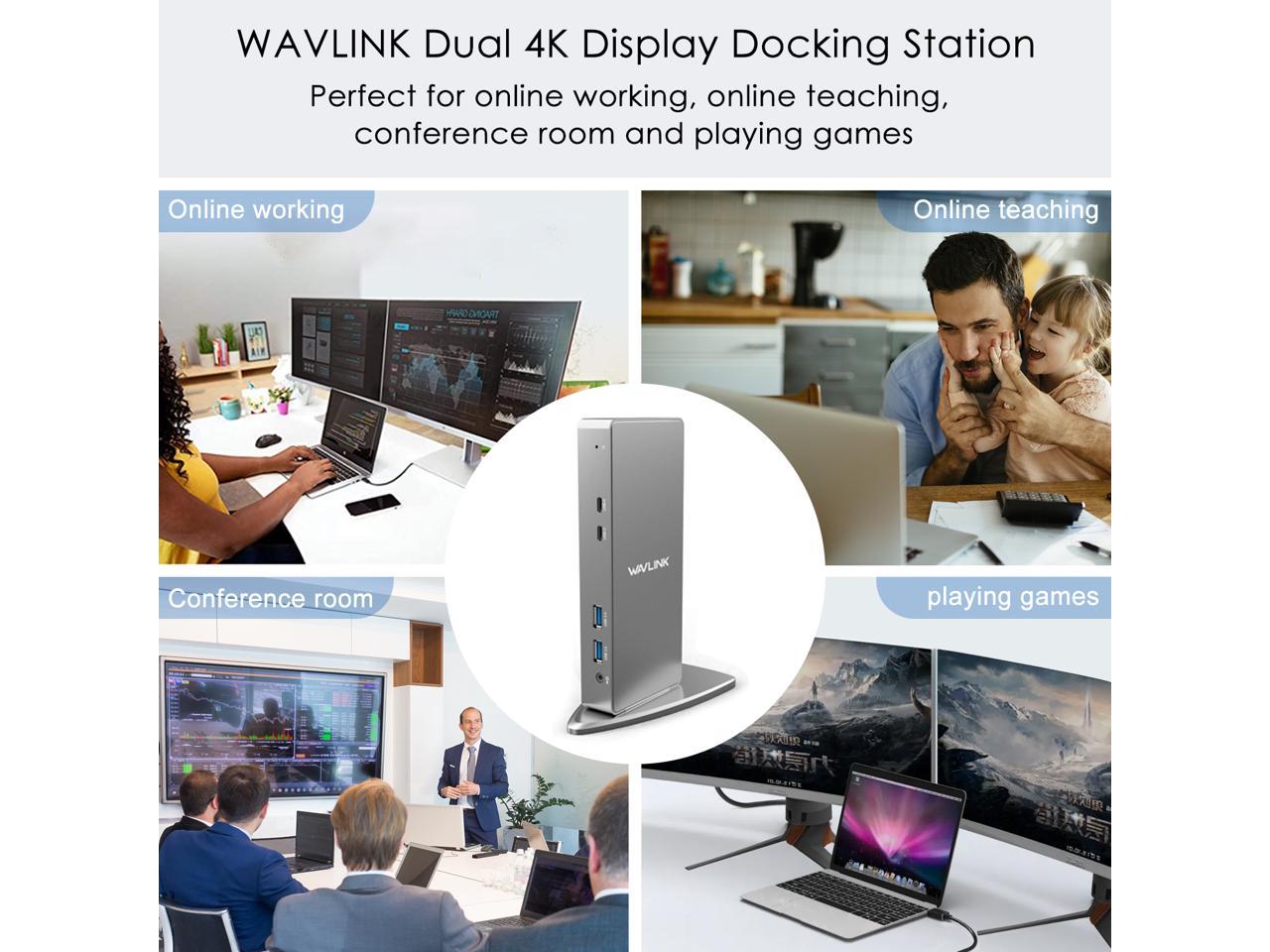 Wavlink USB 3.0 & USB C Ultra HD/5K Universal Laptop Docking Station
