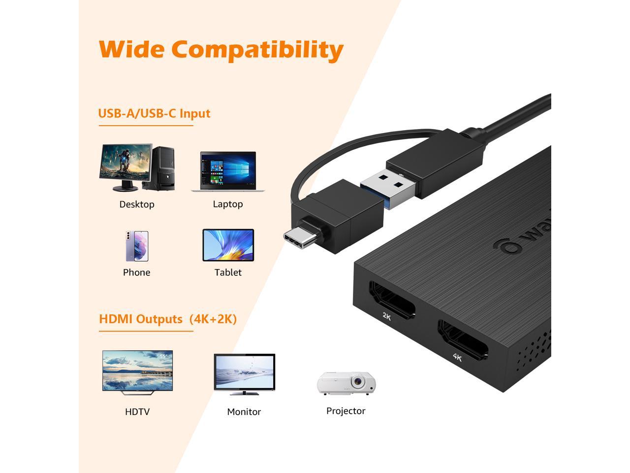正規通販 Type-C USB Adapter, Graphic Video HDMI/DVI to 3.0 USB WAVLINK to Ul  30Hz 4K USBコネクタ