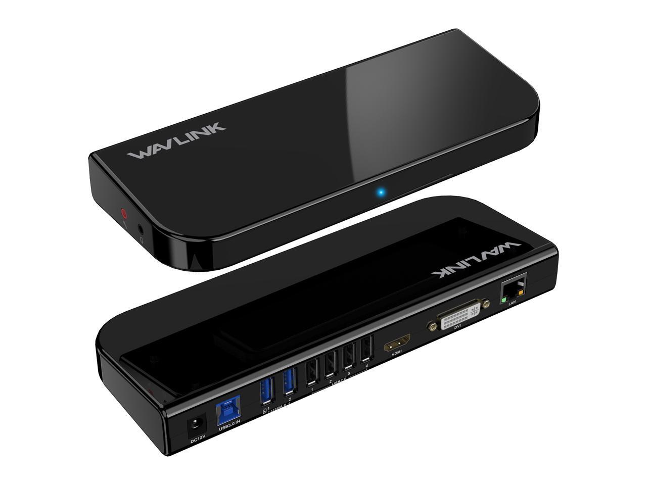 Wavlink USB 3.0 Universal Laptop Docking Station, 13in1 USB Hub Dual