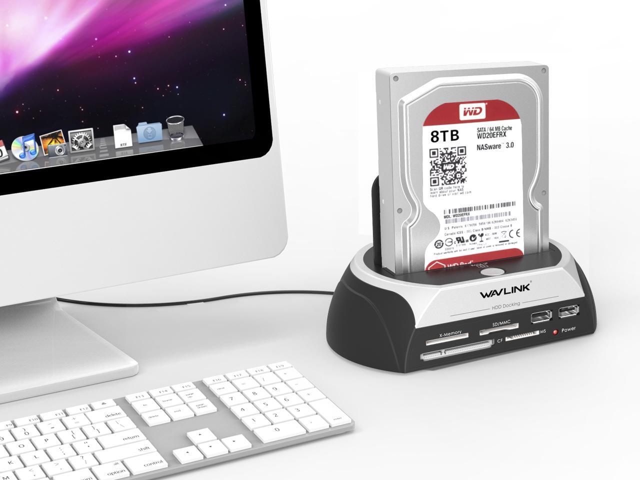 Wavlink usb2 0 to sata external hard drive enclosure with 2 usb hub and