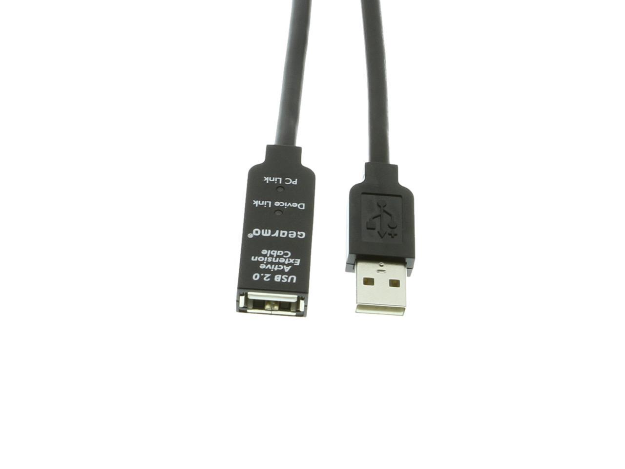 USB 2.0 Active Extension Cable A Gearmo 30ft male with LED Indicators female to A