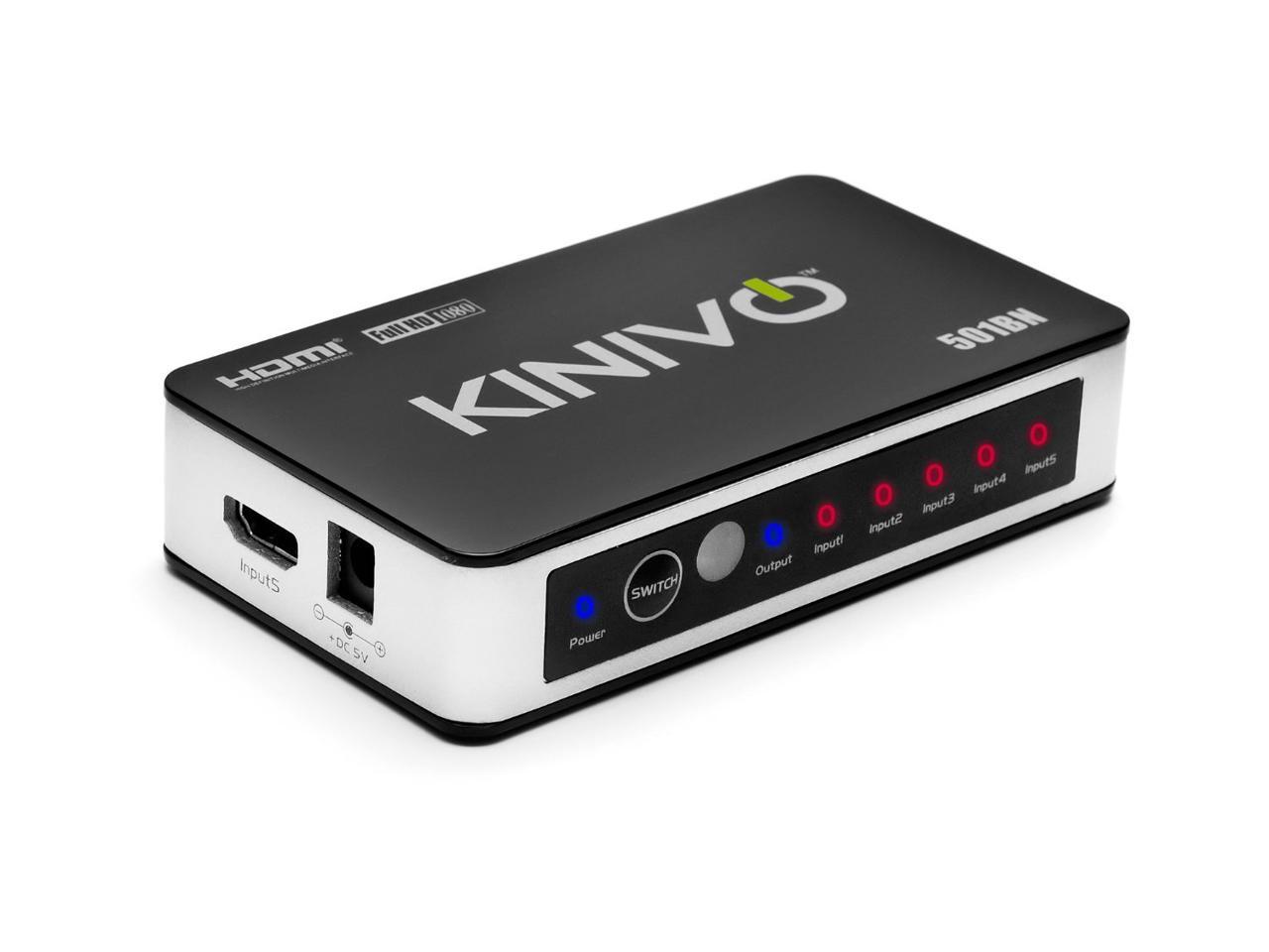 Kinivo 501BN Premium 5 port High speed HDMI switch with IR wireless