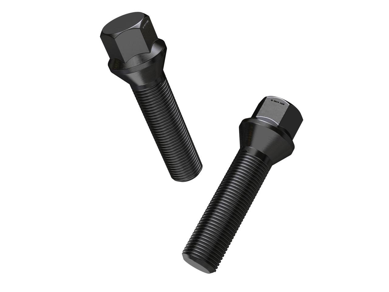 20pcs Extended Black Lug Bolts 14x1.25 (48mm Shank Length ...