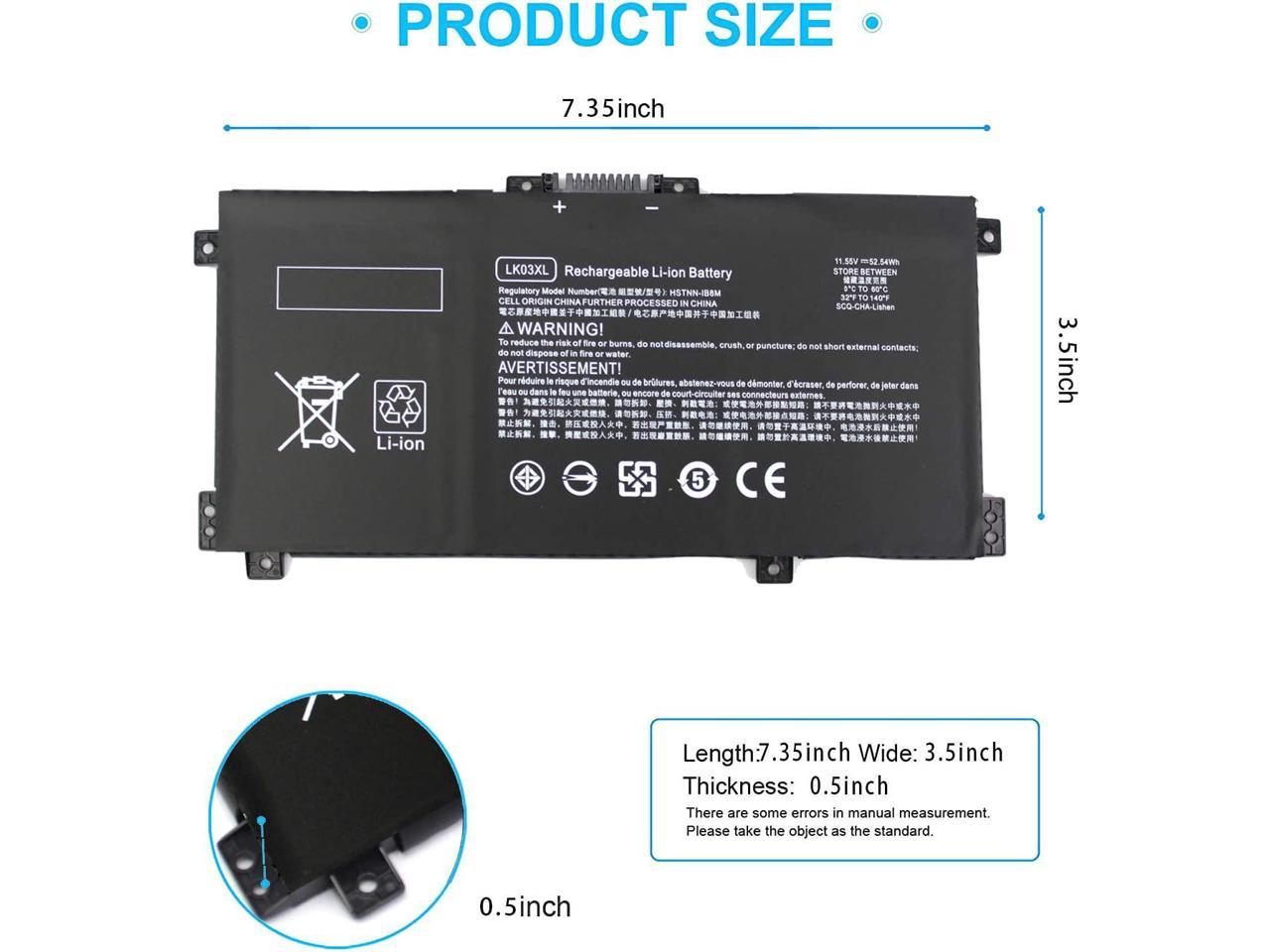 LK03XL l09281-855 916814-855 Battery for hp Envy x360 Convertible 15m ...