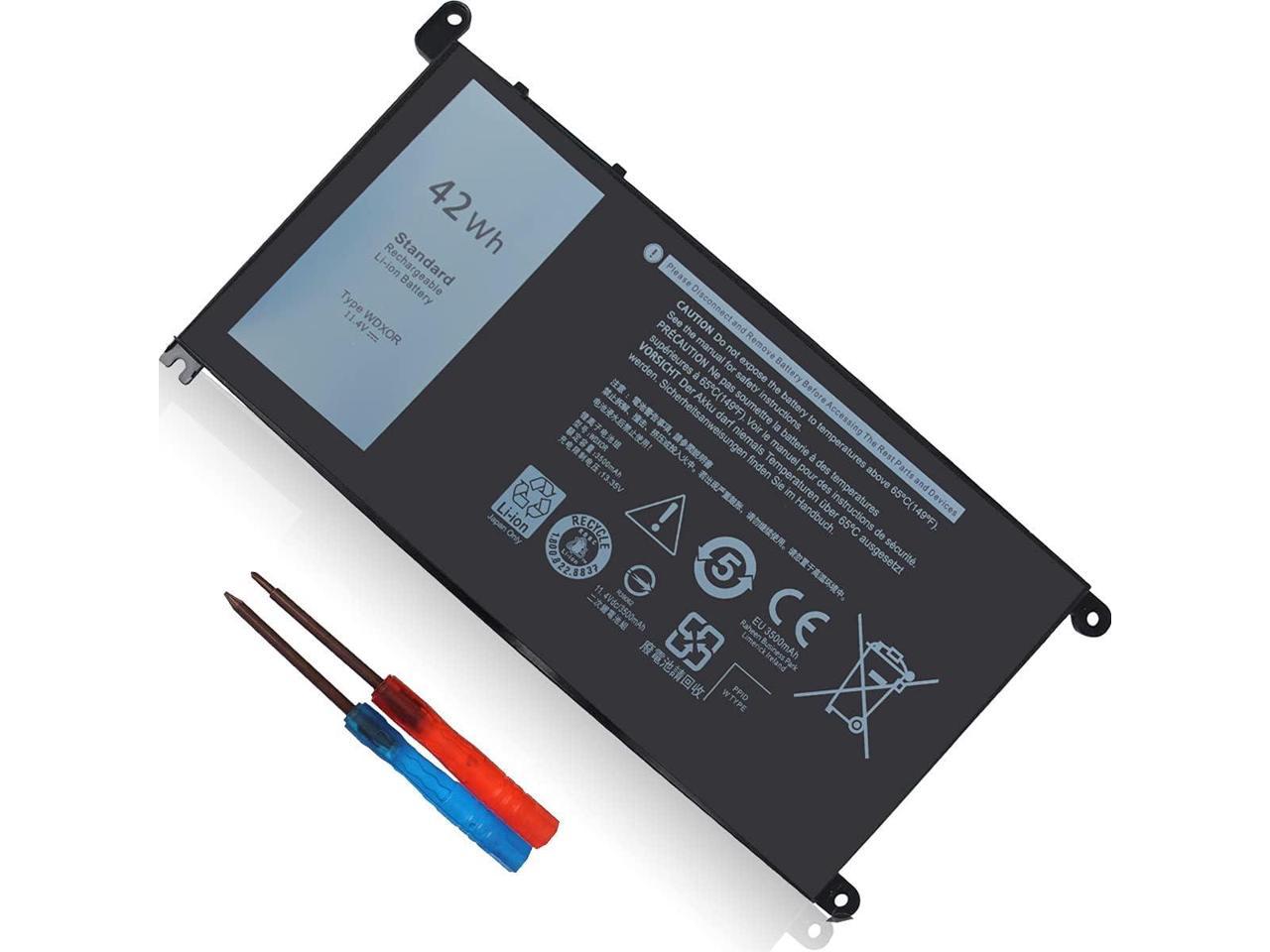 DELL WDX0R Notebook Battery 11.4V 42WH for Dell Inspiron 5368 5378 5379 5565 5567 5568 5570 5578 5579 5765 5767 7368 7378 7560 7569 7570 7573 7579 7580 Best OEM Quality 