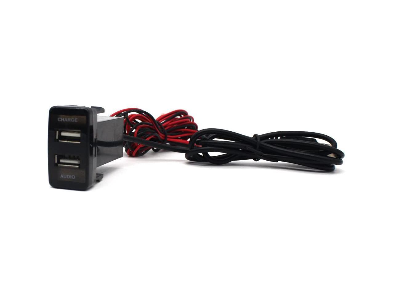 MOTONG Car USB Power Socket Port for iPhone X/8/7/6/5 MOTONG Car USB Socket Port with 3.5mm AUX Socket for Toyota VIGO Samsung,LG,Huawei and More 40 20mm iPad
