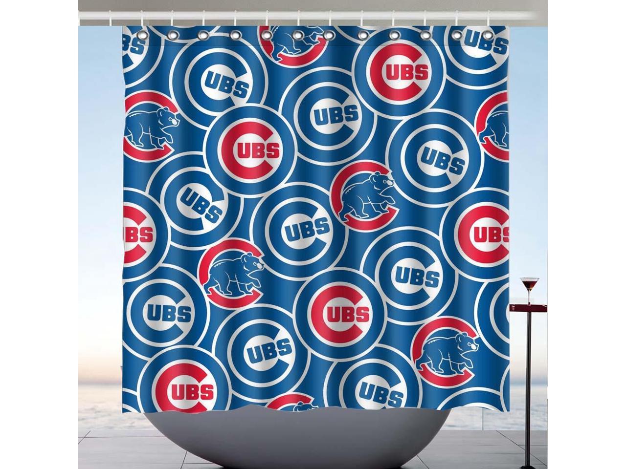 Chicago Cubs Mlb Design Polyester Fabric Bath Shower Curtain 180x180 Cm Neweggcom