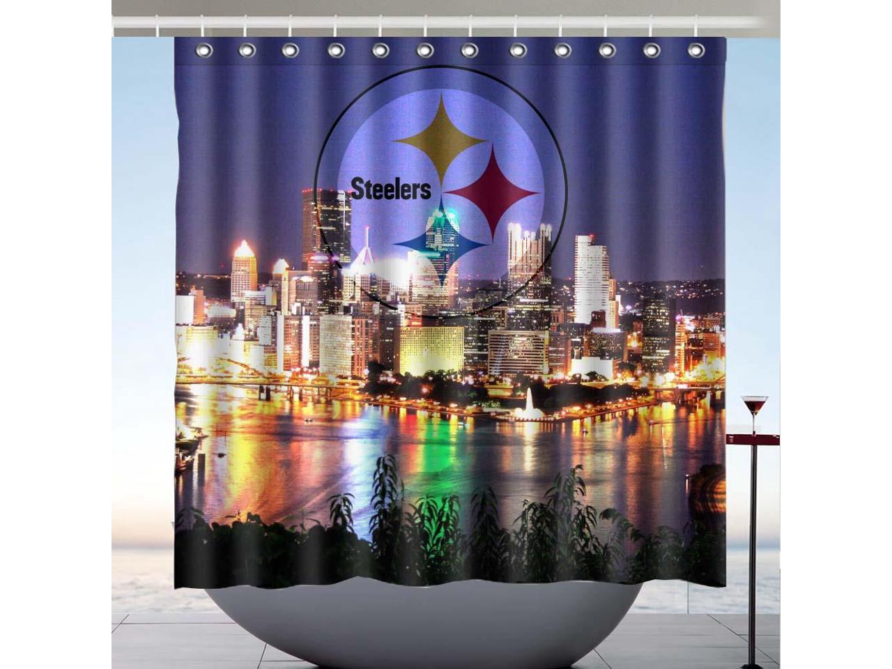 Pittsburgh Steelers Nfl 02 Design Polyester Fabric Bath Shower Curtain 180x180 Cm Newegg Com