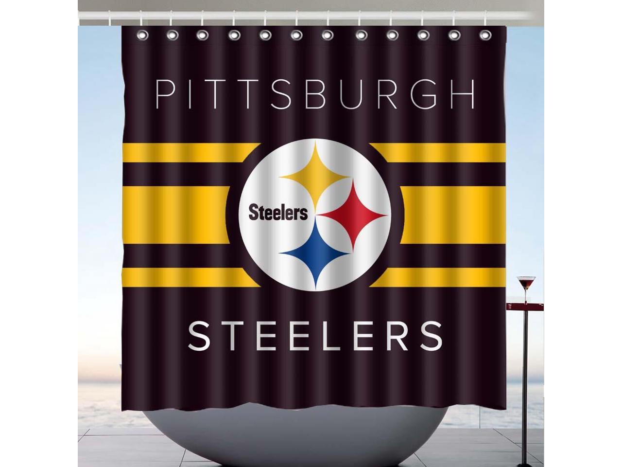 Felikey, Bath, Pittsburgh Steelers Shower Curtain Size 66x72