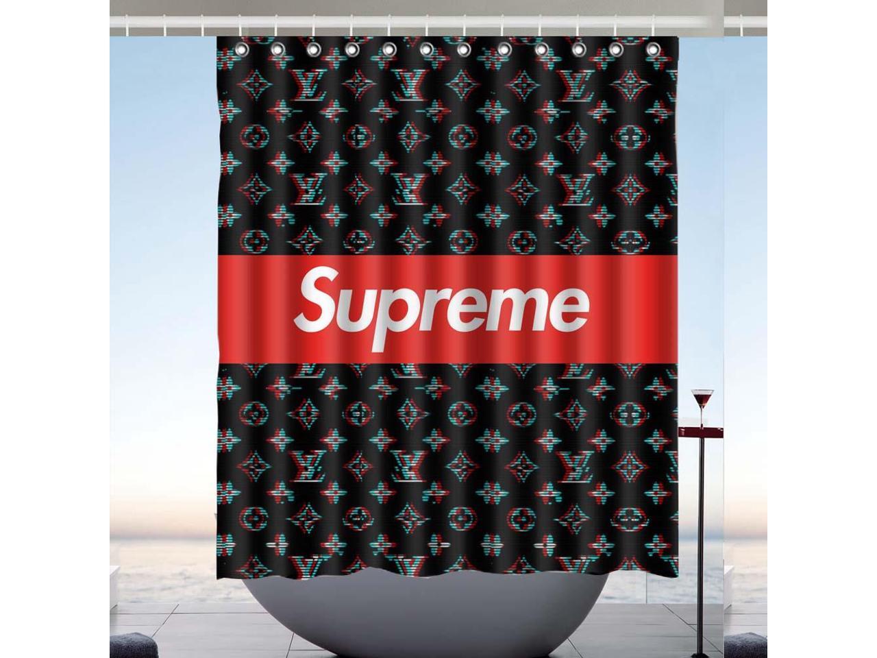 Supreme Logo Design Polyester Fabric Bath Shower Curtain 60x72 Inch Newegg Com