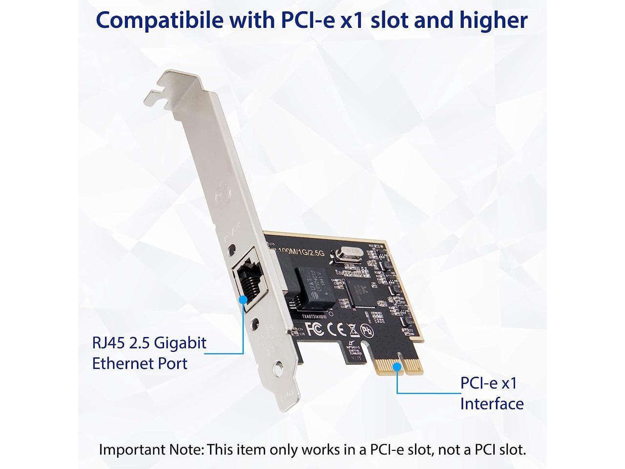 2 5 Gigabit Ethernet Pci Express Pci E Network Controller Card 10 100 1000 Mbps Rj45 Lan Adapter Converter For Desktop Pc Newegg Com