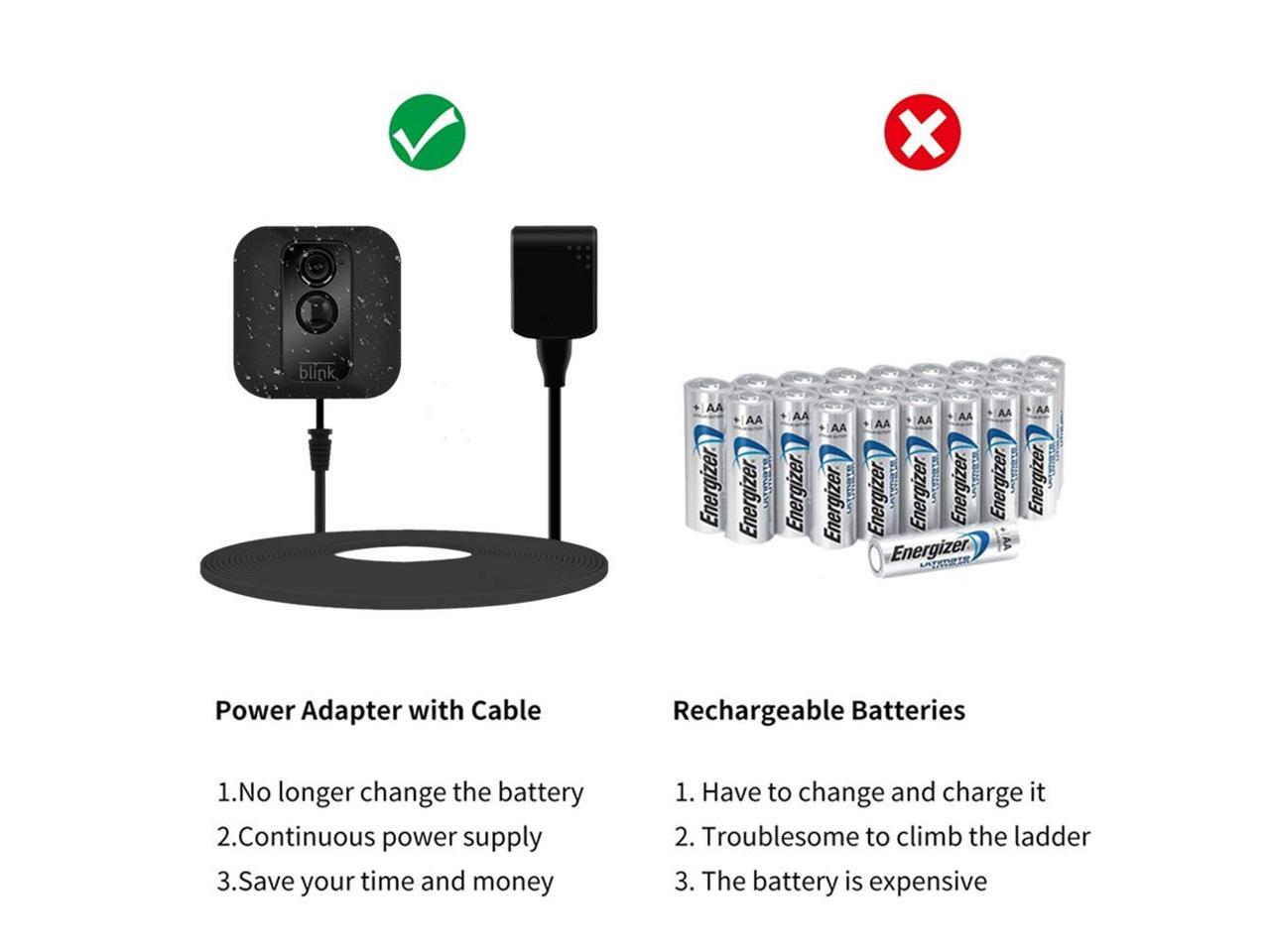 [3Pack] Weatherproof 30 Feet Power Extension Cable with Power Adapter