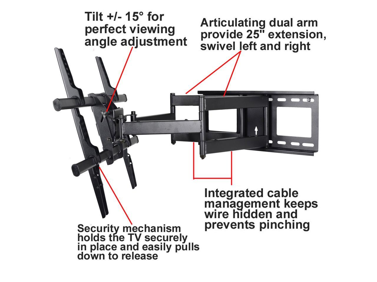 VideoSecu Heavy Duty Articulating Swing Arm TV Wall Mount for 40 42 43 ...