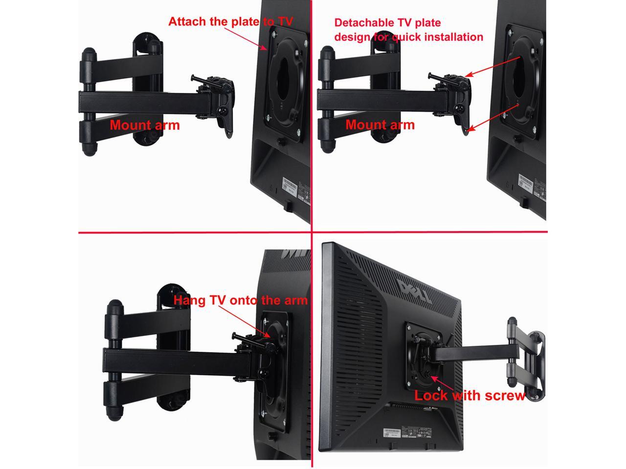 VideoSecu Articulating TV Monitor Wall Mount for 1729" Tilt Swivel