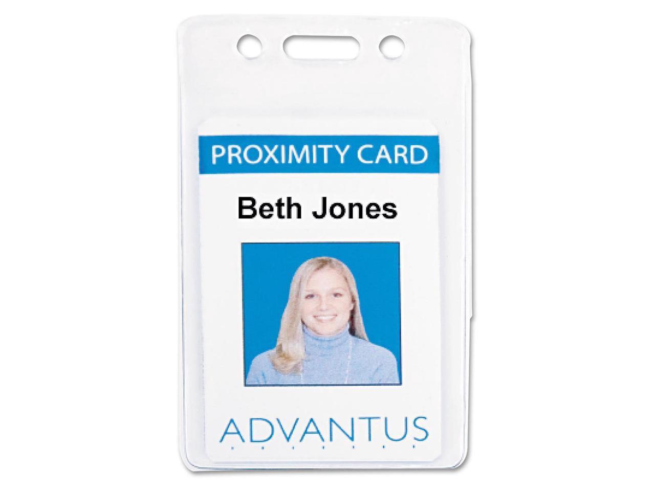 Proximity Id Badge Holder, Vertical, 2 3/8W X 3 3/8H, Clear, 50/Pack ...