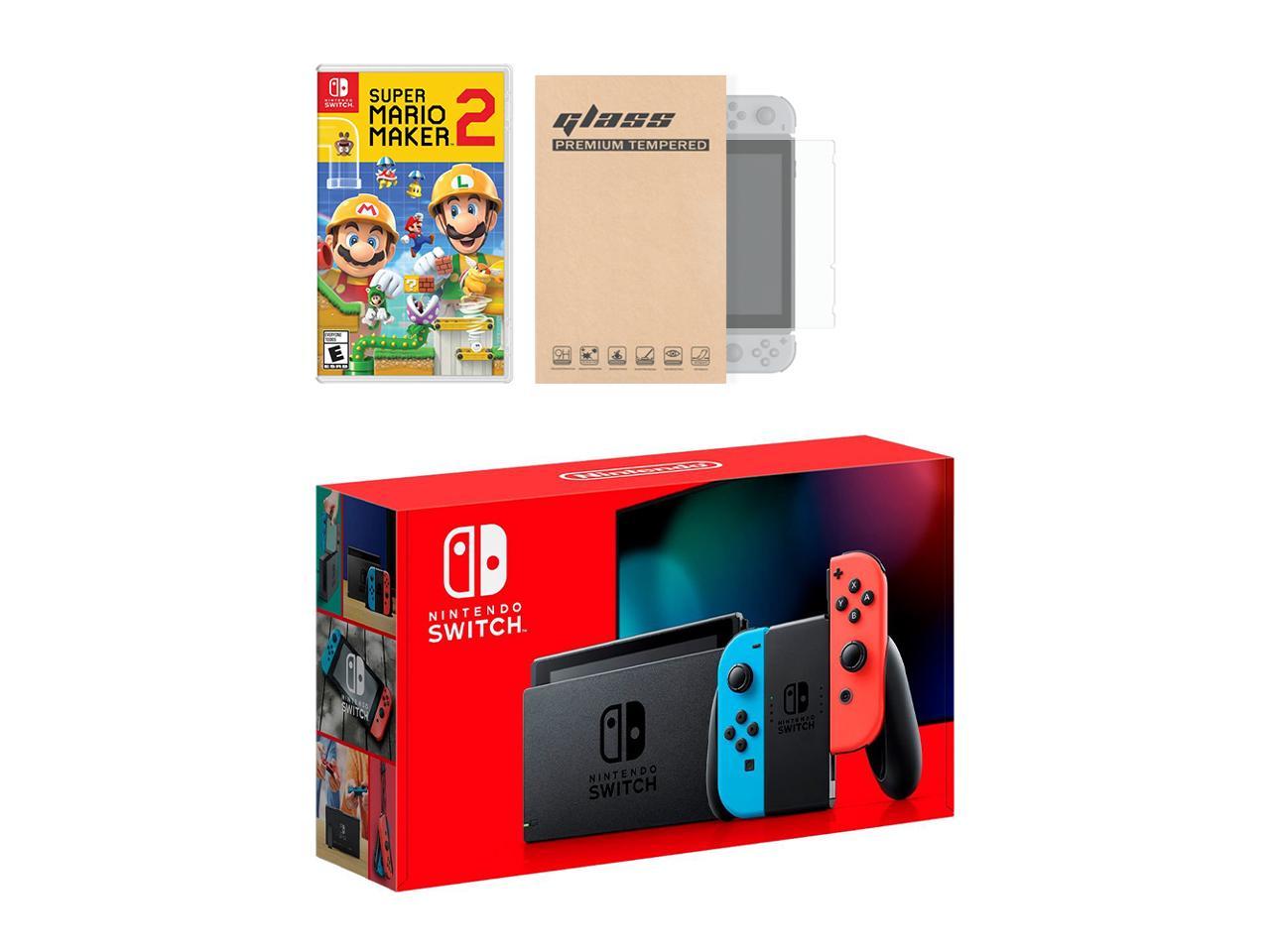 Nintendo Switch Neon Red Blue Joy-Con Console Super Mario 