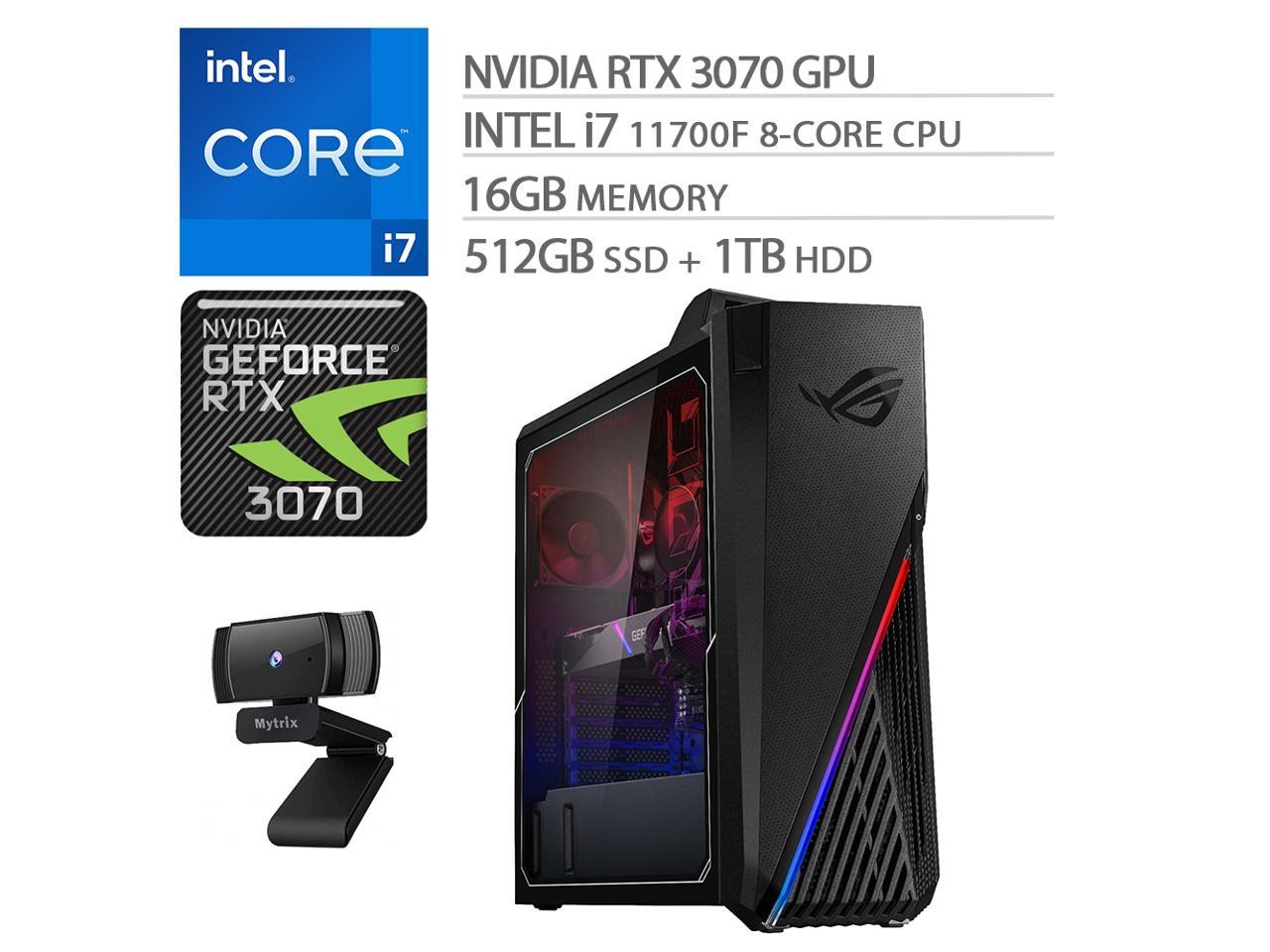 asus rog gaming desktop intel core i7-11700f 16gb memory details