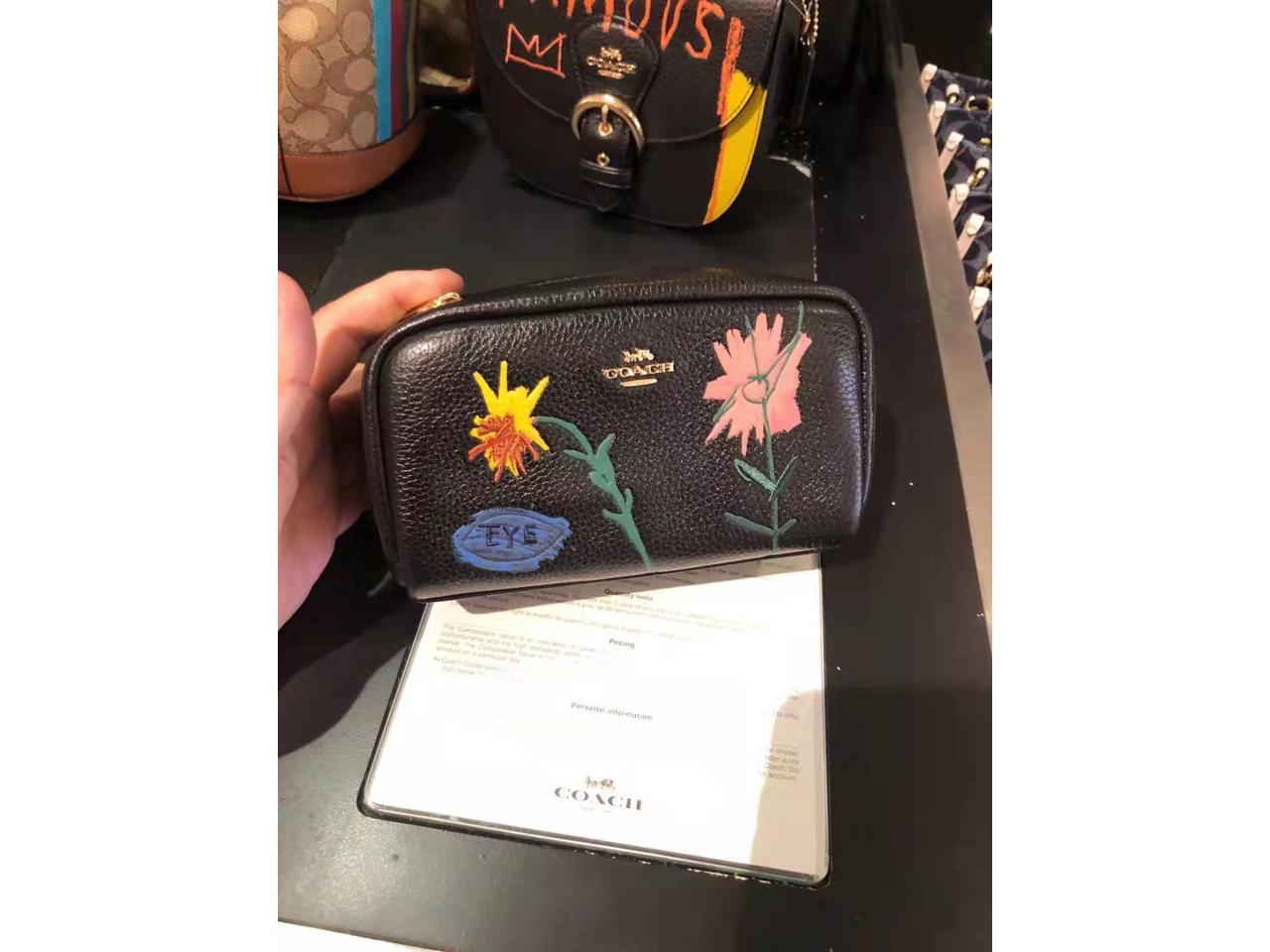 coach x jean michel basquiat small boxy cosmetic case