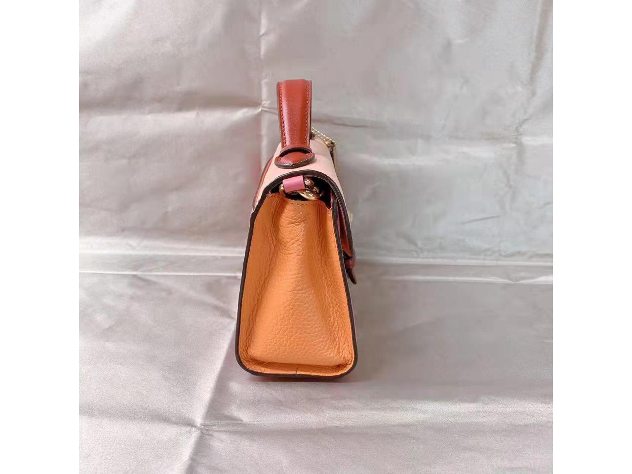 Coach C8161 Kleo Top Handle In Colorblock In Gold/Faded Blush Multi