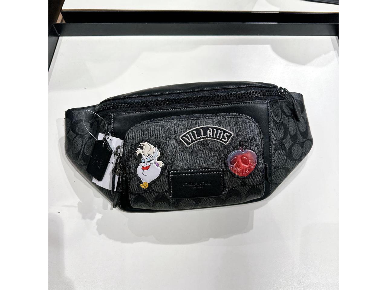 Coach CC038 Disney X Coach Track Belt Bag With Patches In  Gunmetal/Charcoal/Black Multi 