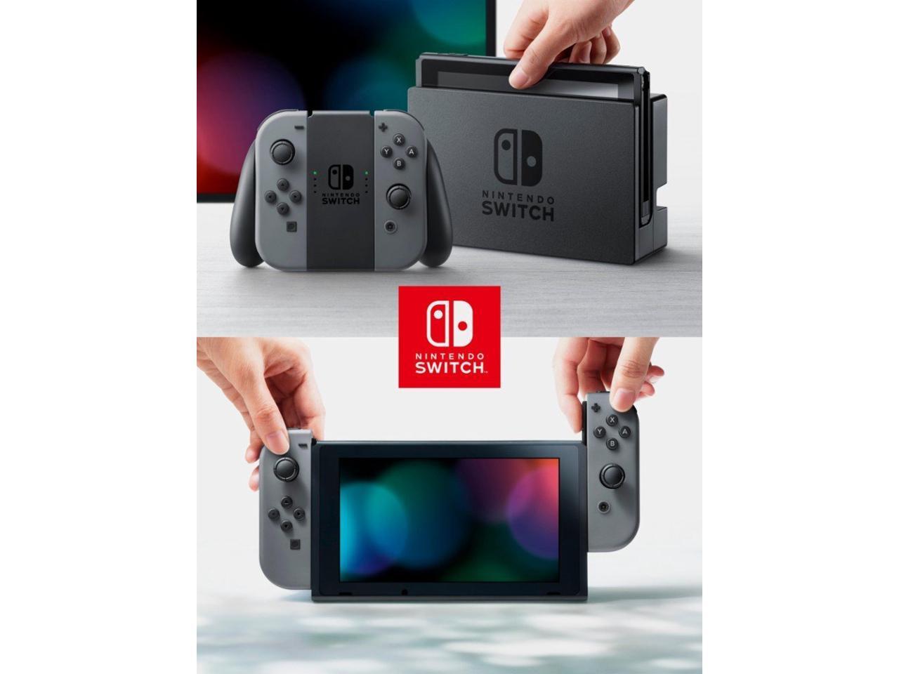 Nintendo Switch 3 Items Bundle Nintendo Switch 32gb Console Gray Joy Con 64gb Micro Sd Memory Card And Mario Kart 8 Deluxe Newegg Com