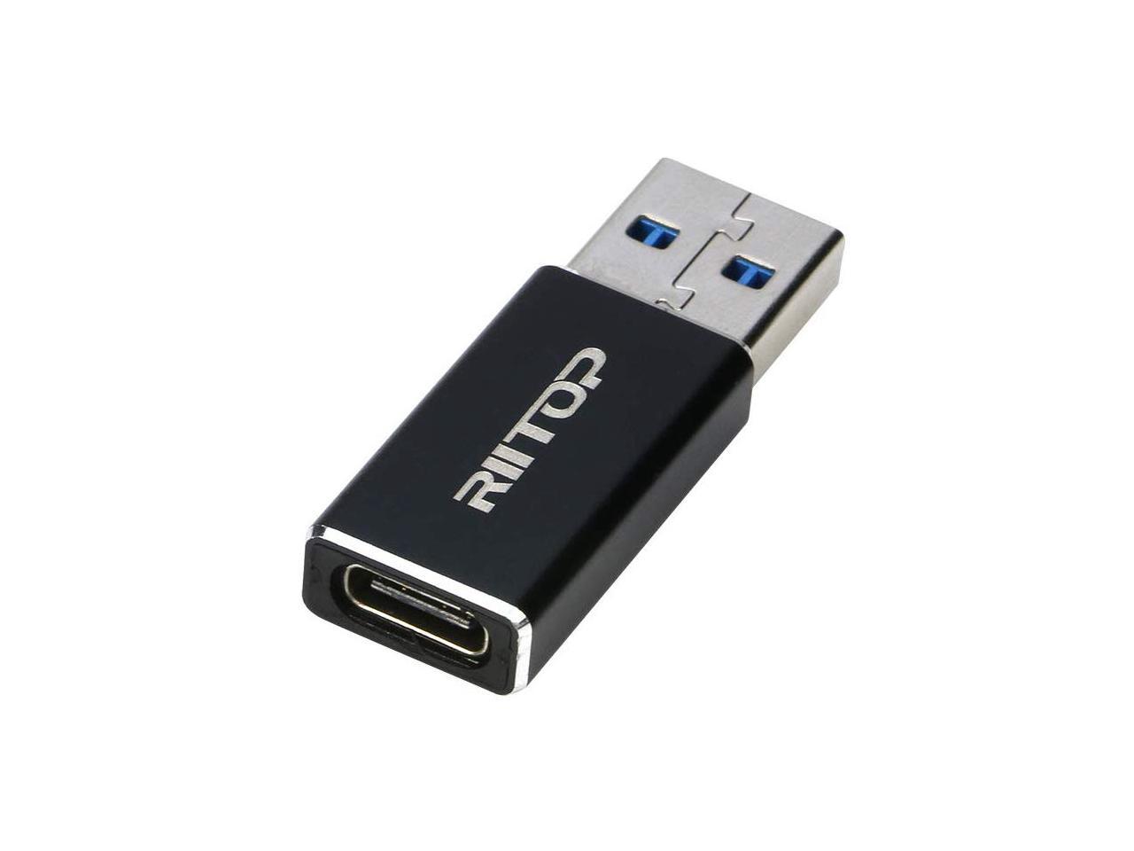 Usb A To Usb C Adapter Riitop Usb 3 1 A Male To Usb C Female Gen 2 10gb Converter Double Side 10gbps Support Data Charging Sync In Black Newegg Com