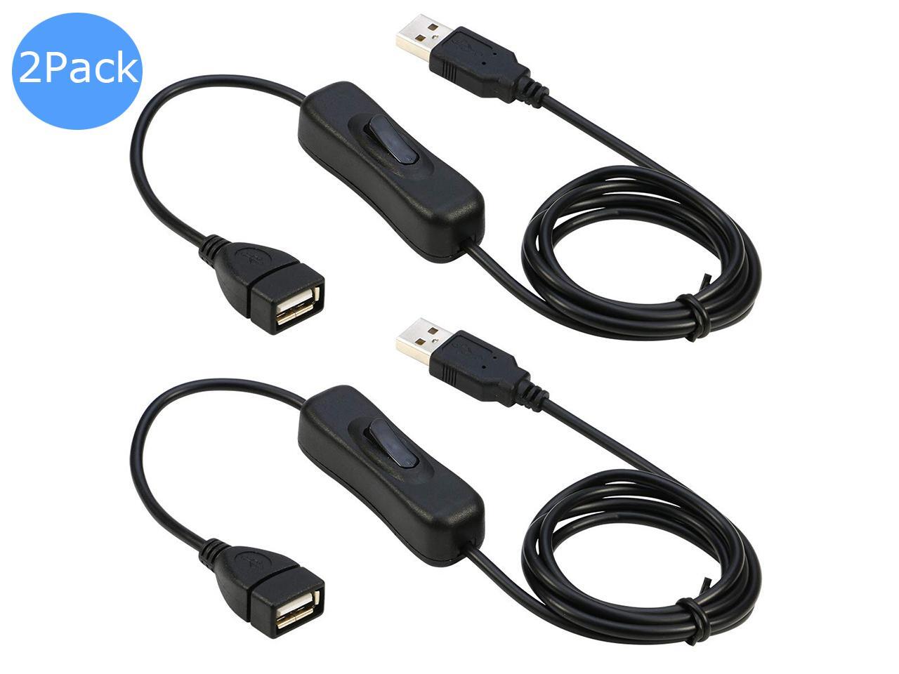 RIITOP USB Extension Cable with ON/Off Switch USB Male to Female Cable Support (Data and Power