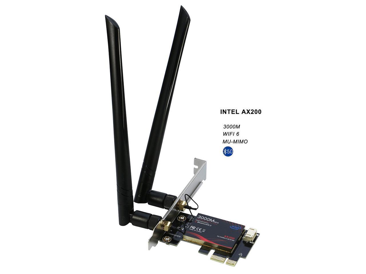 PCIe Wireless WiFi 6 Adapter Card Dual Band 3000M with Bluetooth 5.0