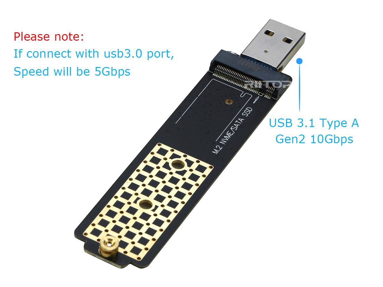 M.2 to USB 3.0 Adapter SATA Based B Key M.2 SSD to USB 3.0 Adapter,M.2 NGFF Converter SSD Reader Card Support 2230 2242 2260 2280 GFF B Key SSD 