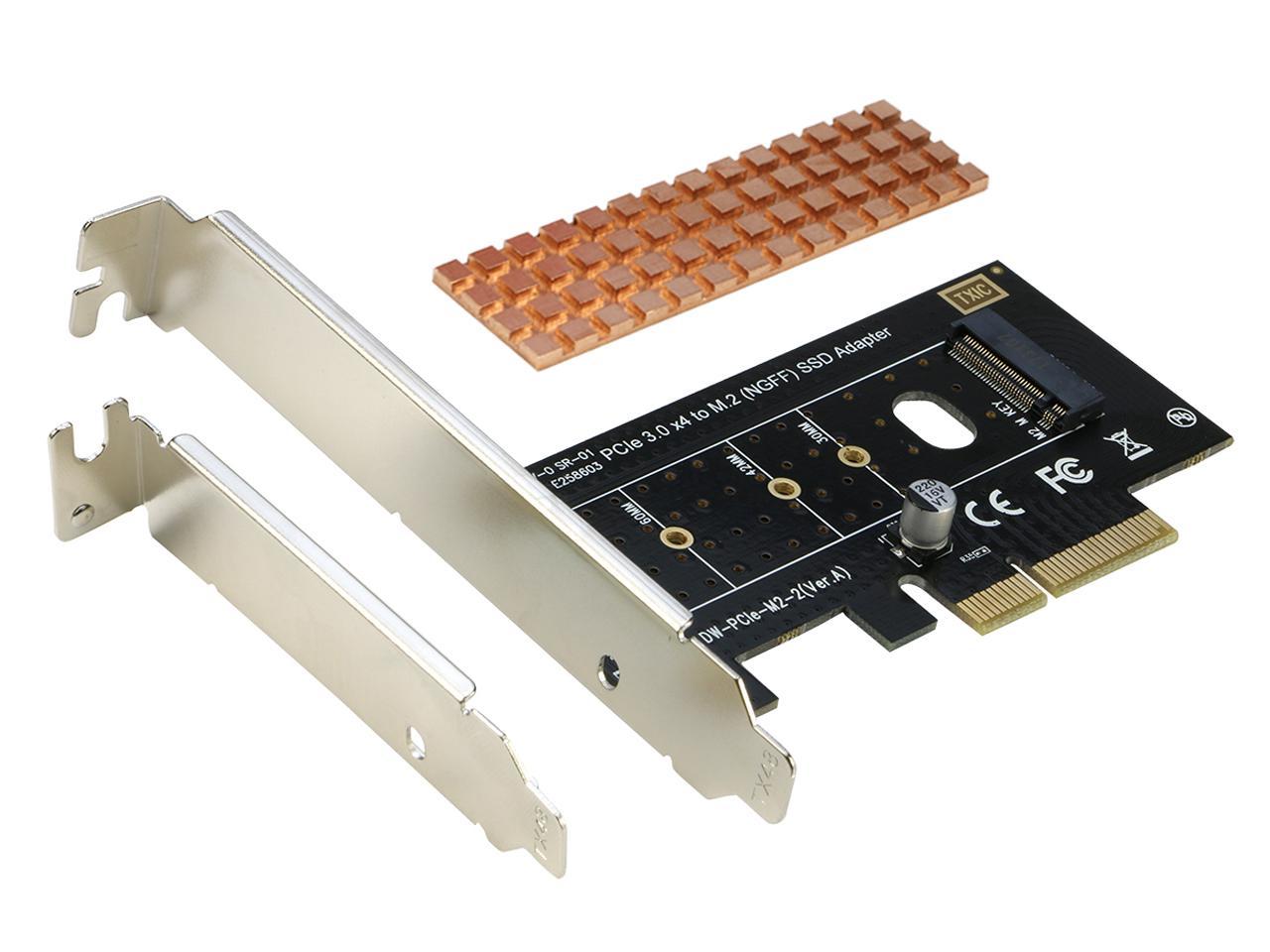 Akvarium ubehageligt Machu Picchu M Key M.2 PCIe NGFF SSD to PCI-e Express 3.0 x4 Adapter Card Controller  with Heatsink for 2230 2242 2260 2280 mm M Key M.2 PCIe Based AHCI NVMe SSD  - Newegg.com