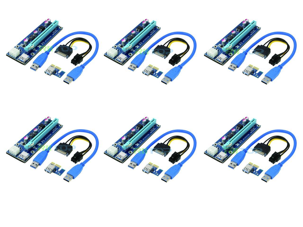 USB Bitcoin Miner, RIITOP 6Pack Mining PCI-e Express Riser Cable Card ...