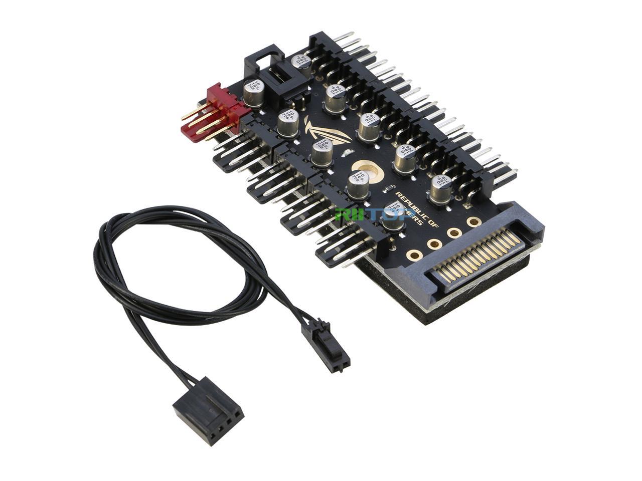 RIITOP PWM Fan rgb Splitter Controller Hub 1 to 10 Ports for CPU Fan