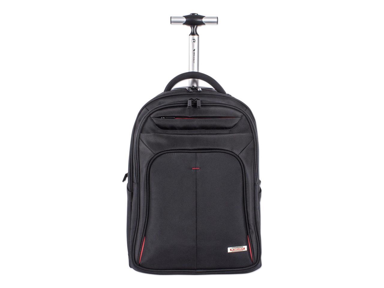 bugatti Black Purpose Overnight Backpack On Wheels, 21.50" x 11.00" x